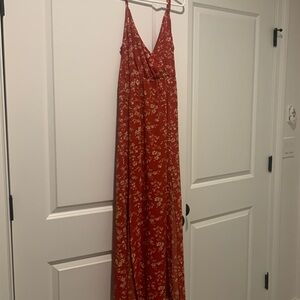 SHEIN Rust Floral Maxi Dress